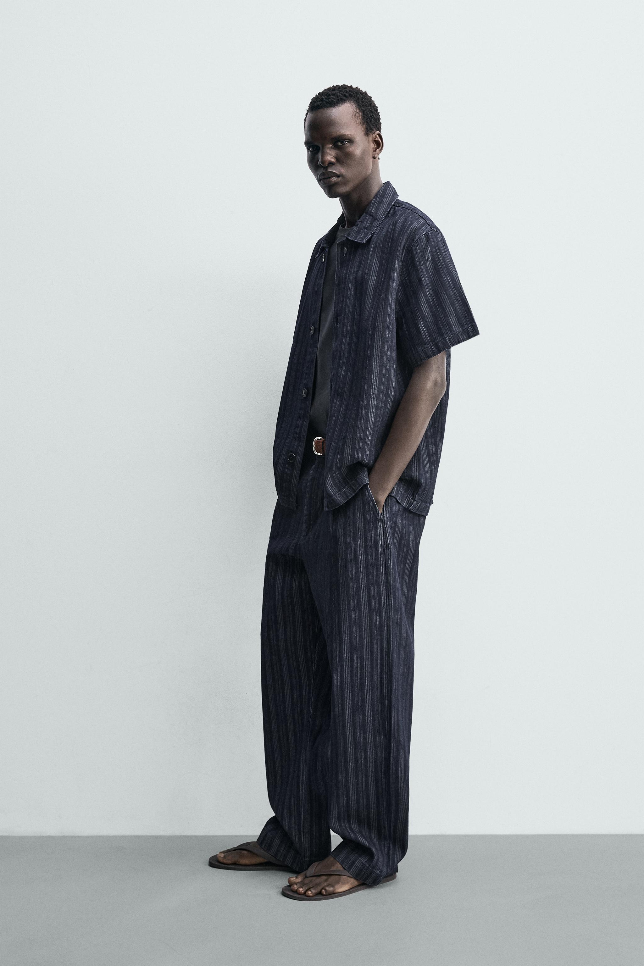 CHEMISE RELAXED FIT JACQUARD RAYURES